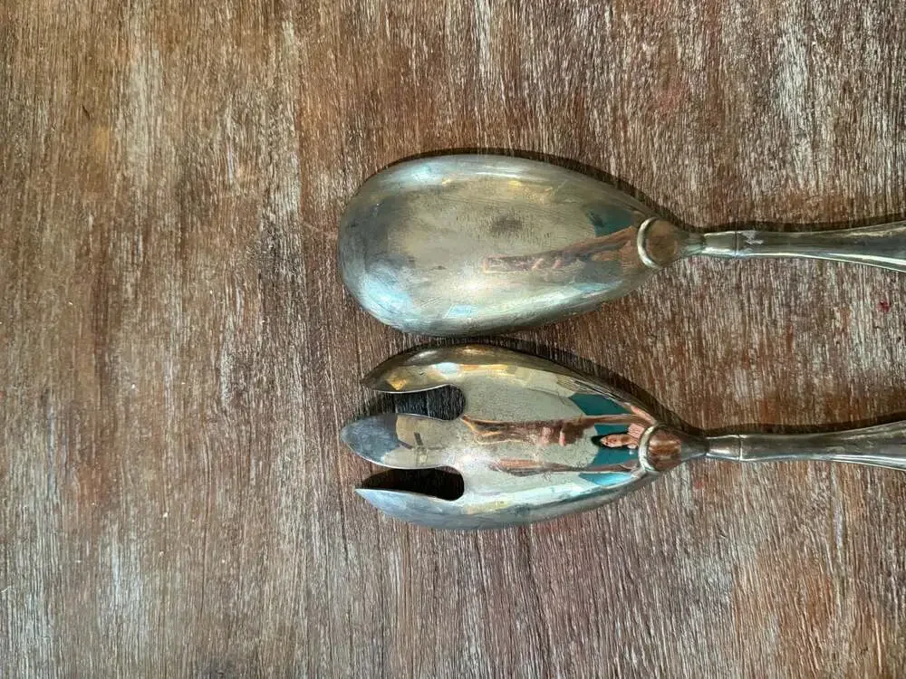 Godinger Silver Plated Salad Serving Set Fork and Spoon